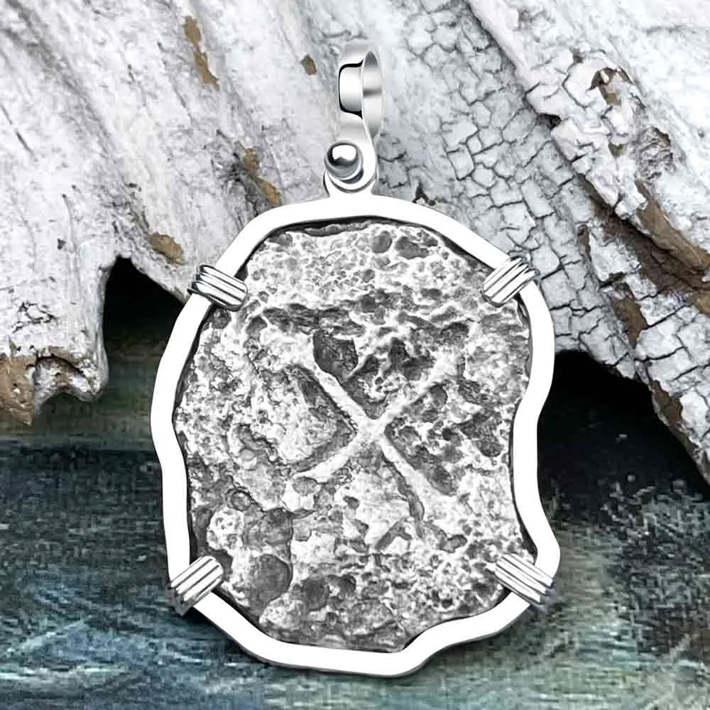 Concepcion Shipwreck 4 Reale Silver Piece of 8 Sterling Silver Pendant | Artifact #8997