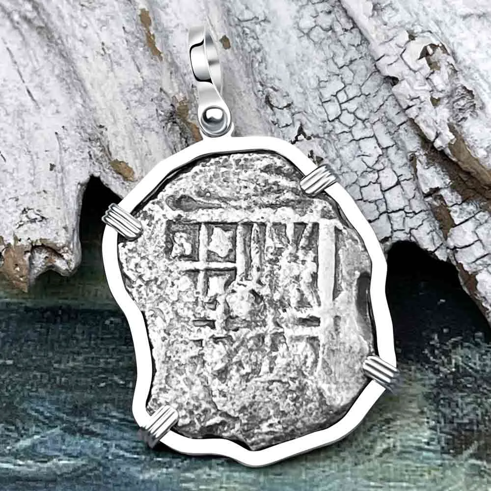 Concepcion Shipwreck 4 Reale Silver Piece of 8 Sterling Silver Pendant | Artifact #8997