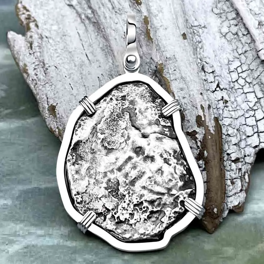 Concepcion Shipwreck 4 Reale Silver Piece of 8 Sterling Silver Pendant | Artifact #8999