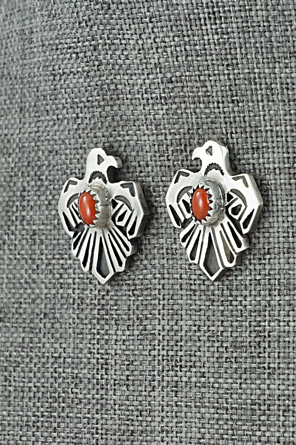 Coral & Sterling Silver Earrings - Paige Gordon