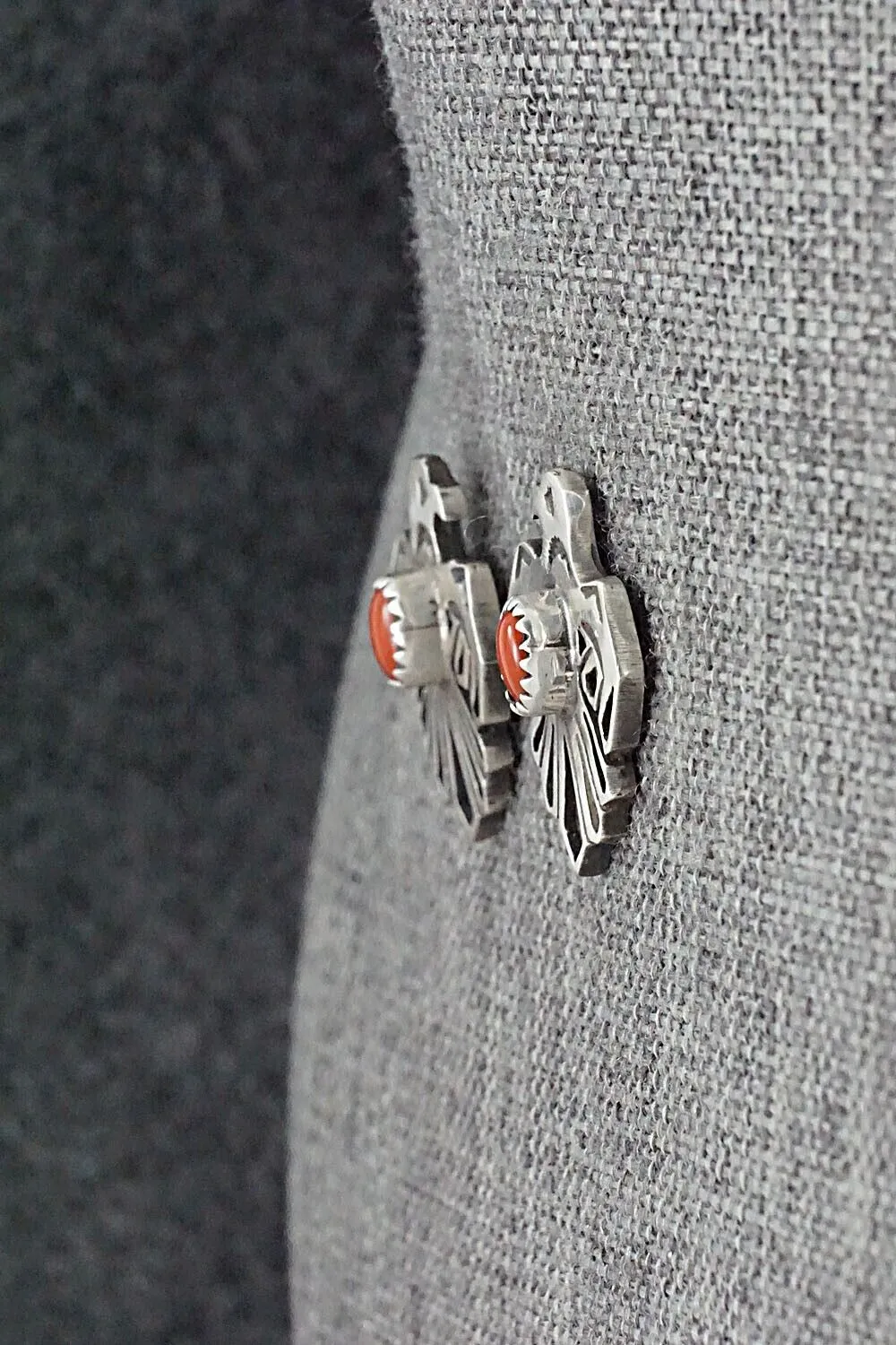 Coral & Sterling Silver Earrings - Paige Gordon