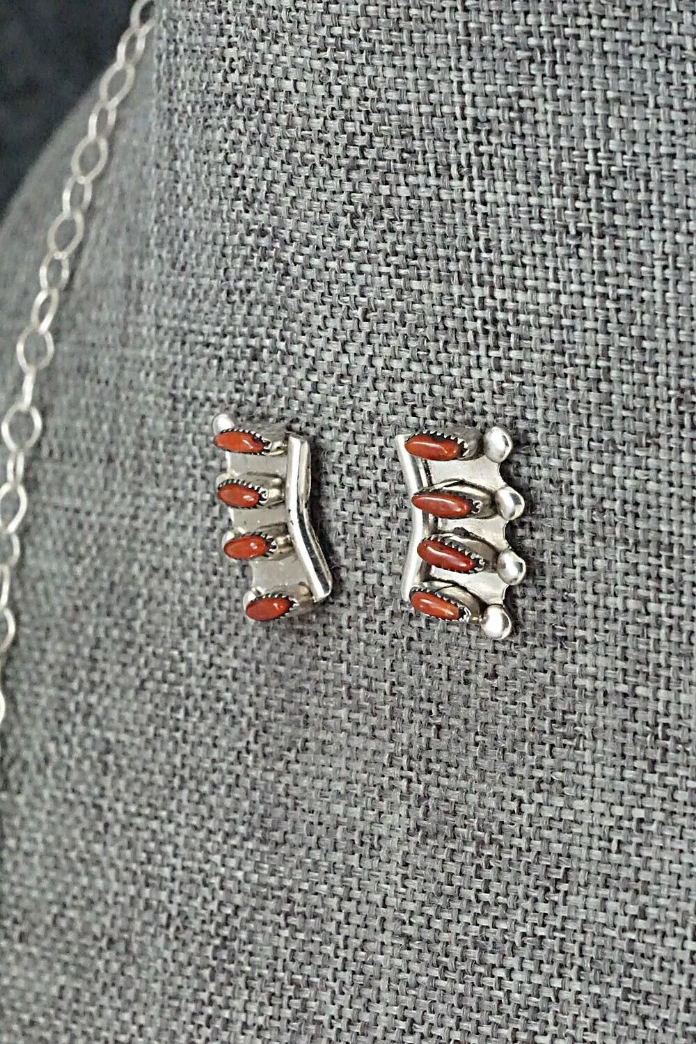 Coral & Sterling Silver Necklace Set - M. Solomon