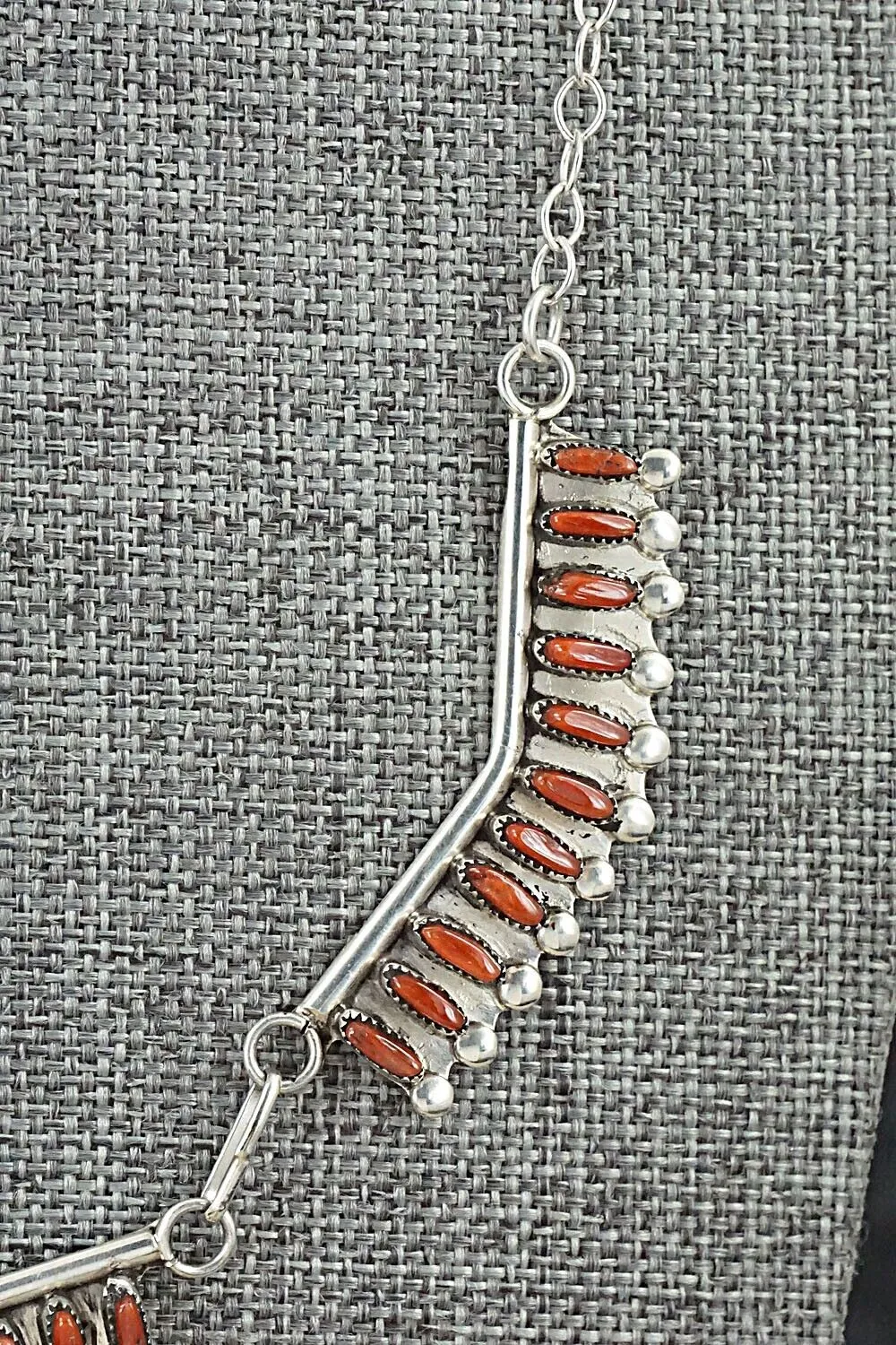 Coral & Sterling Silver Necklace Set - M. Solomon