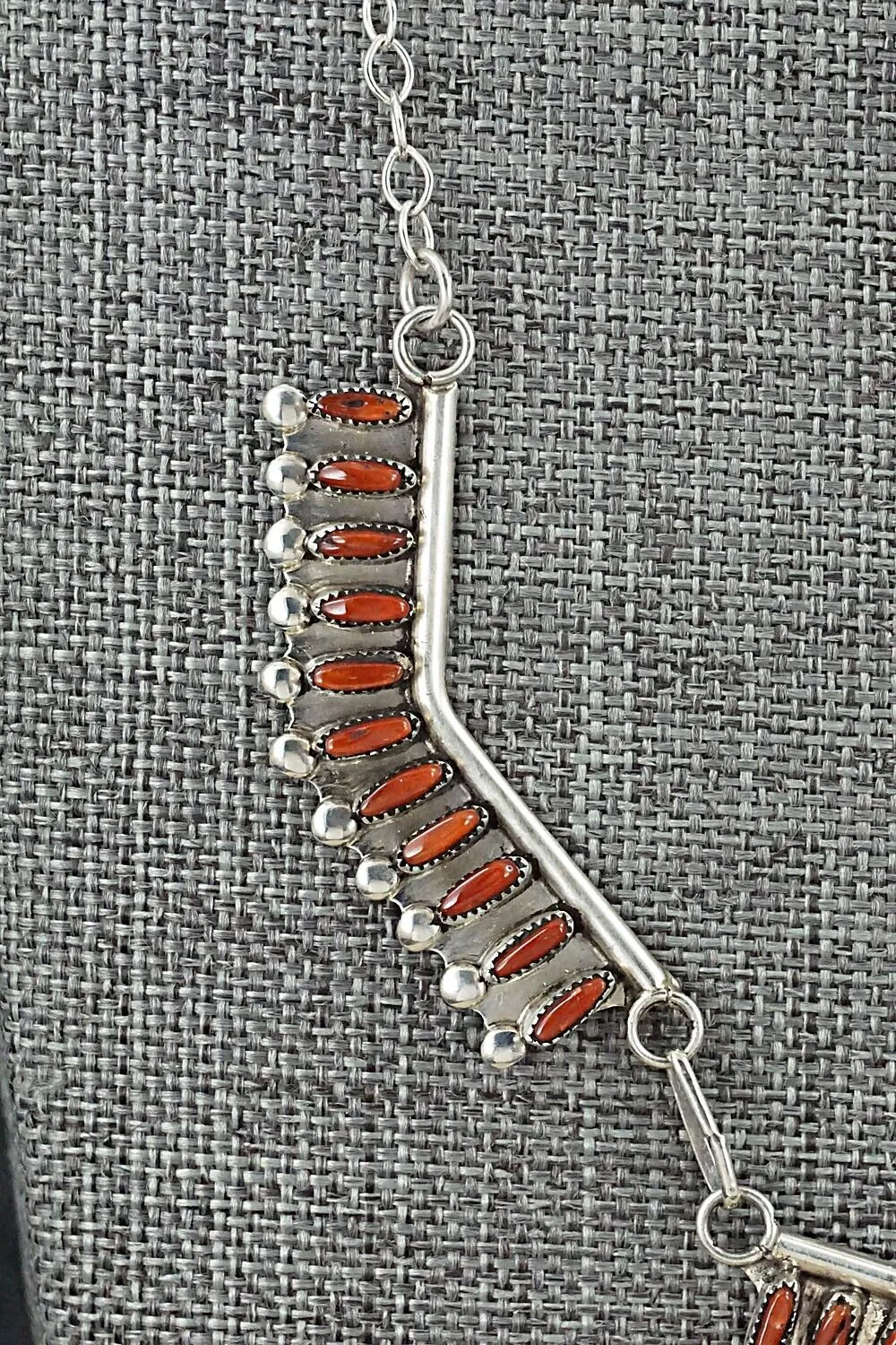 Coral & Sterling Silver Necklace Set - M. Solomon