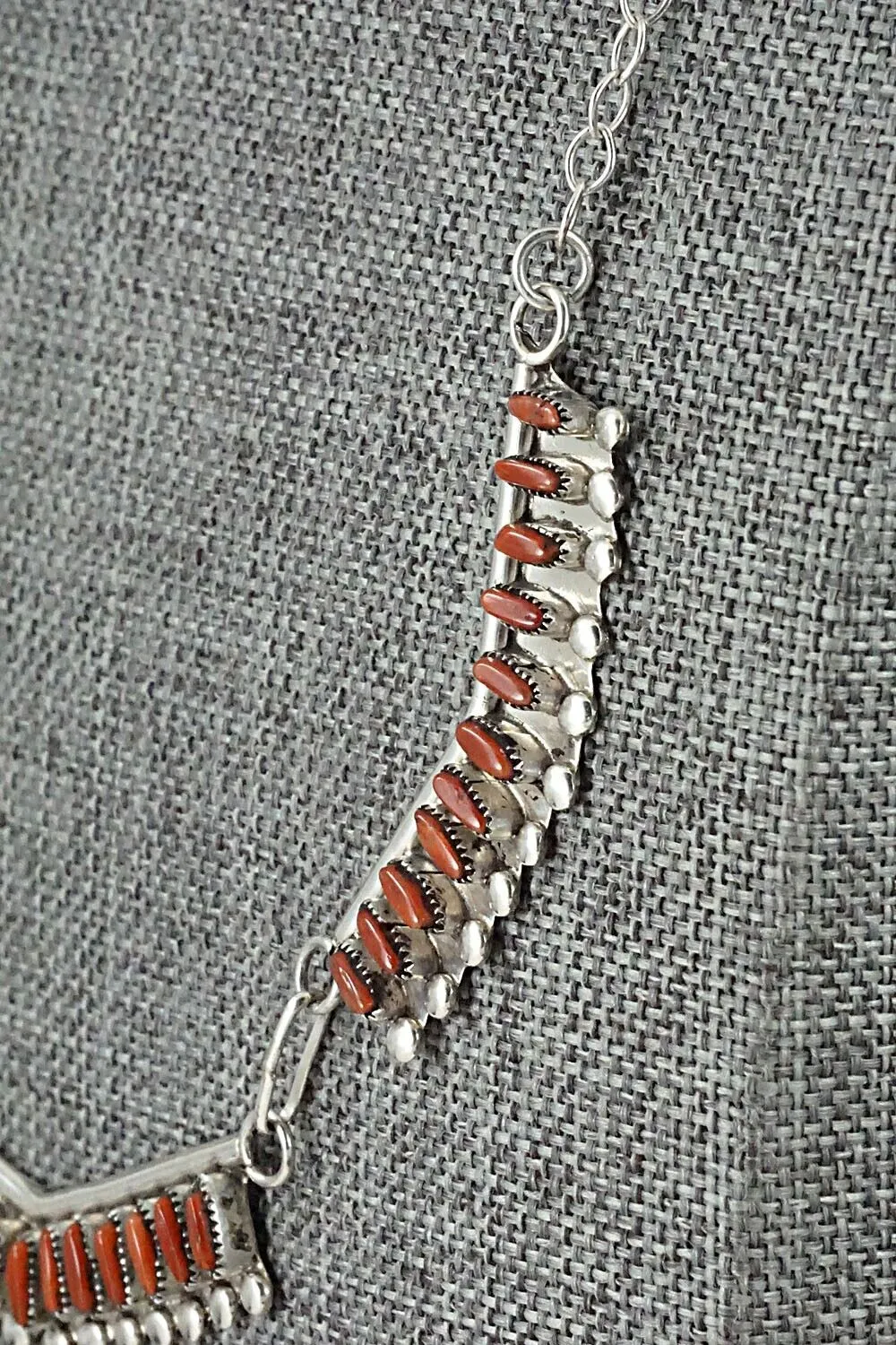 Coral & Sterling Silver Necklace Set - M. Solomon