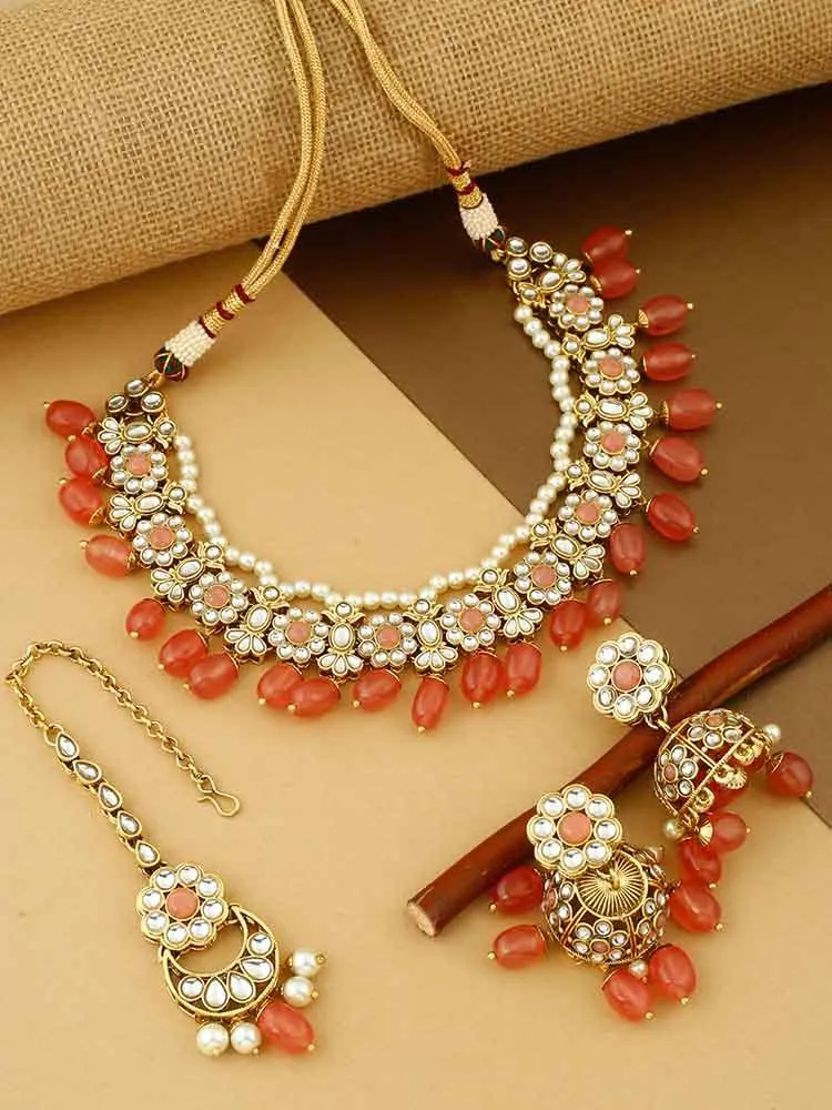 Coral Annie Necklace Set