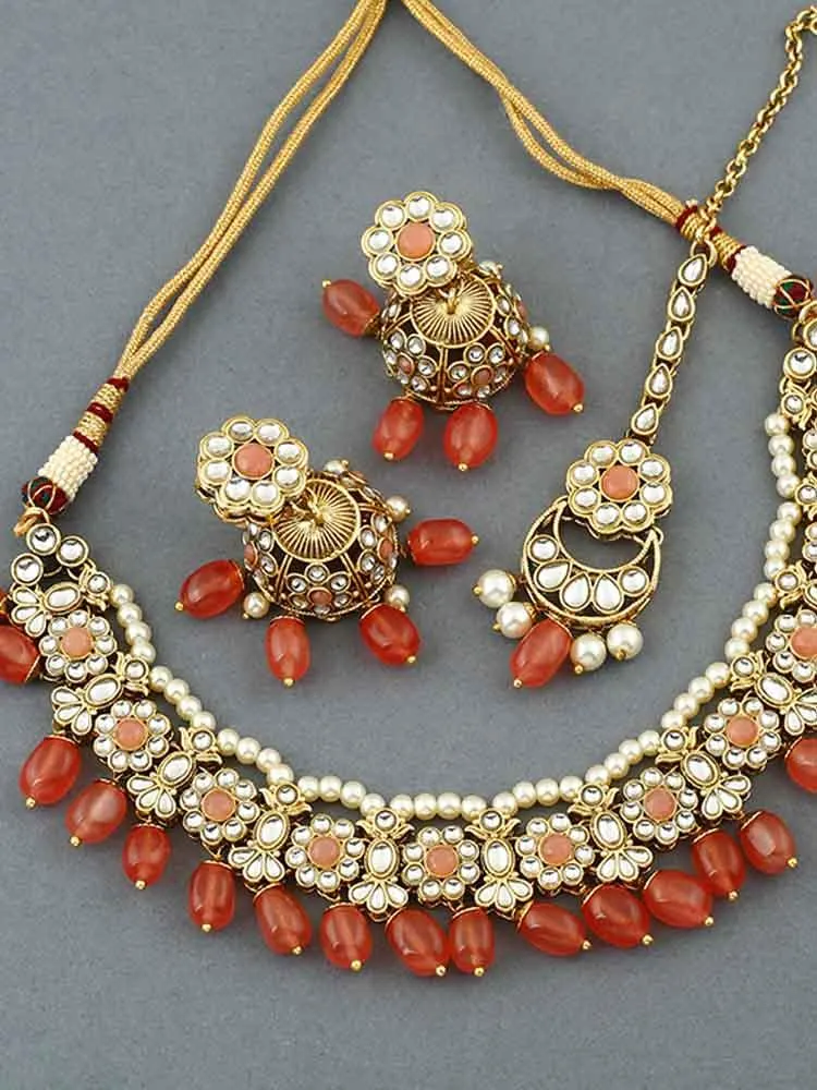 Coral Annie Necklace Set
