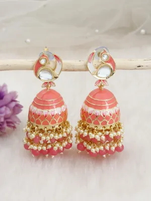 Coral Kuku Jhumkis