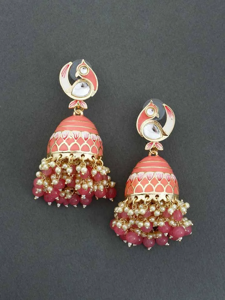 Coral Kuku Jhumkis