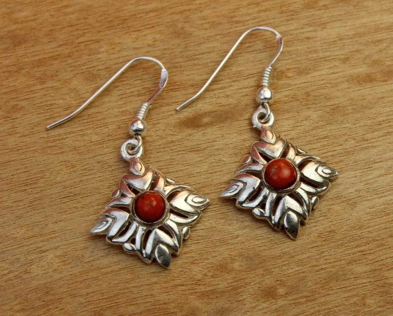 Coral Mandala Earrings