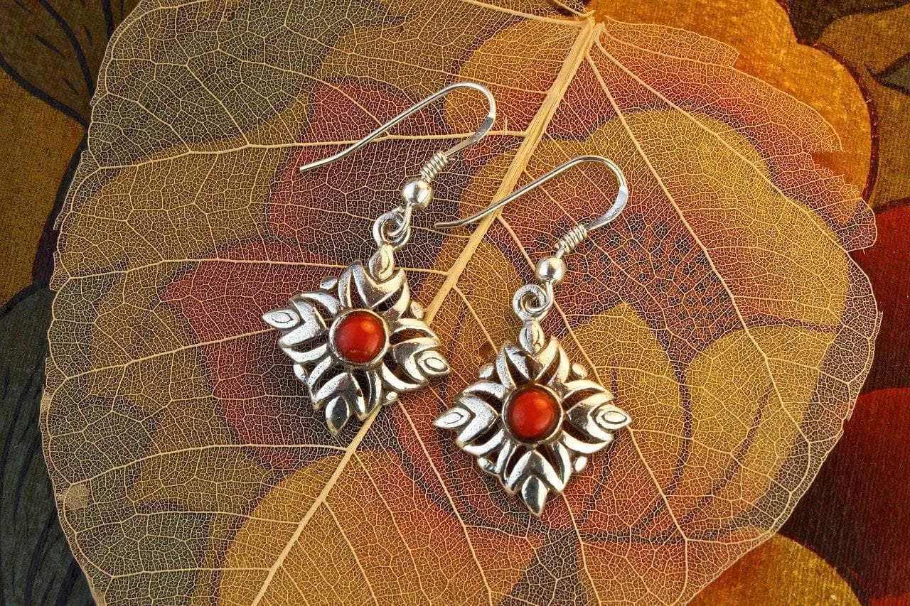 Coral Mandala Earrings