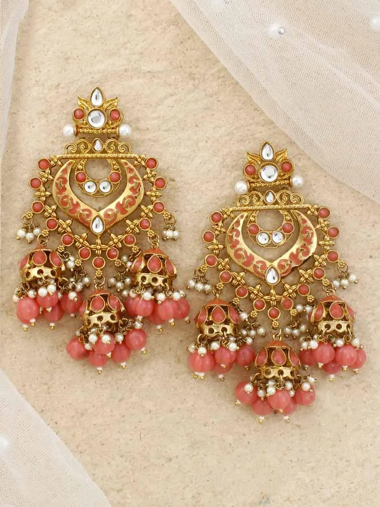 Coral Nityanta Jhumkis