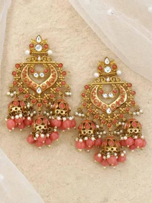 Coral Nityanta Jhumkis
