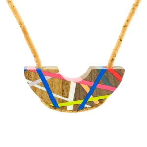 Crescent Cork Wood Necklace