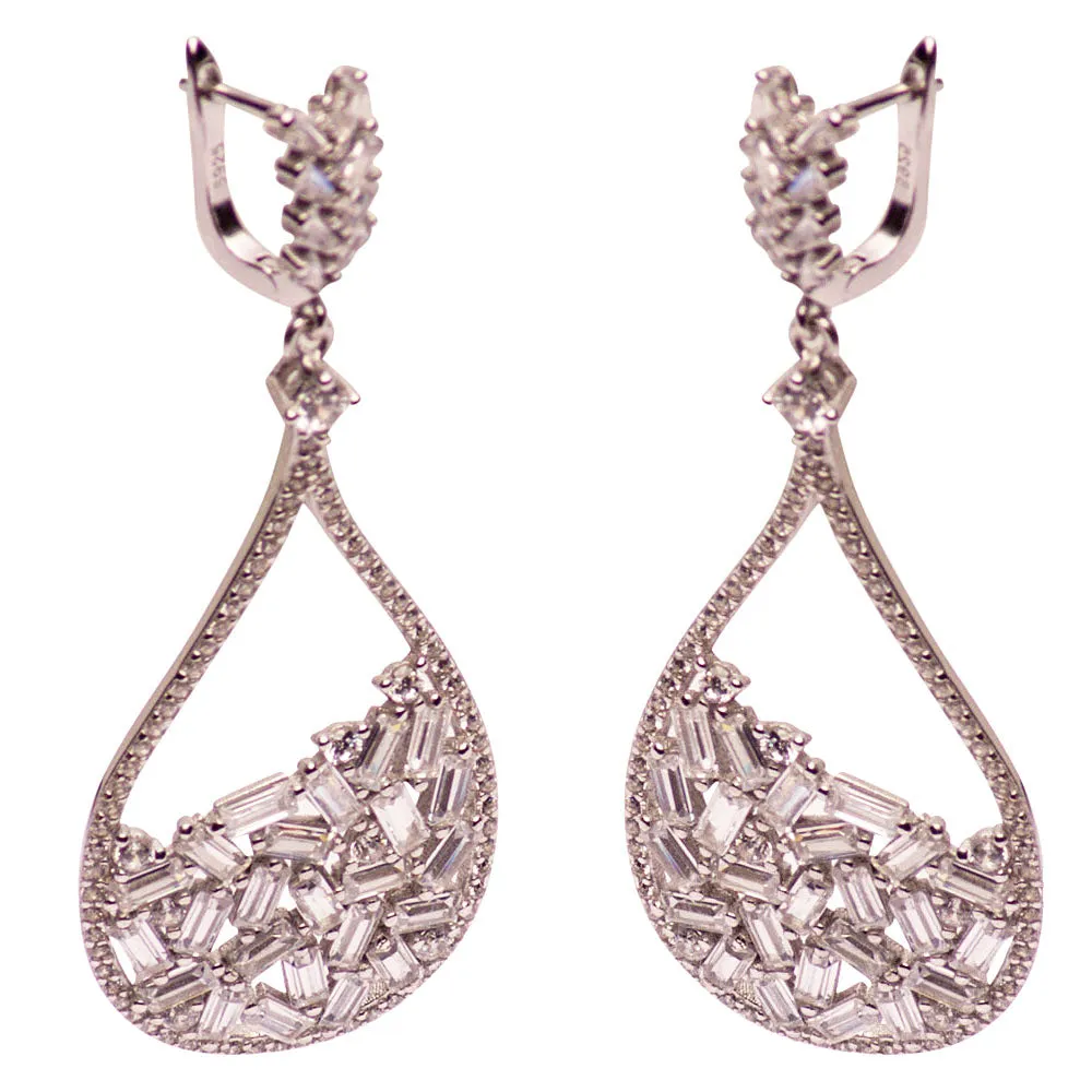 Crystal Chandelier Silver Earrings