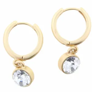 Crystal Dangle Huggie Hoop