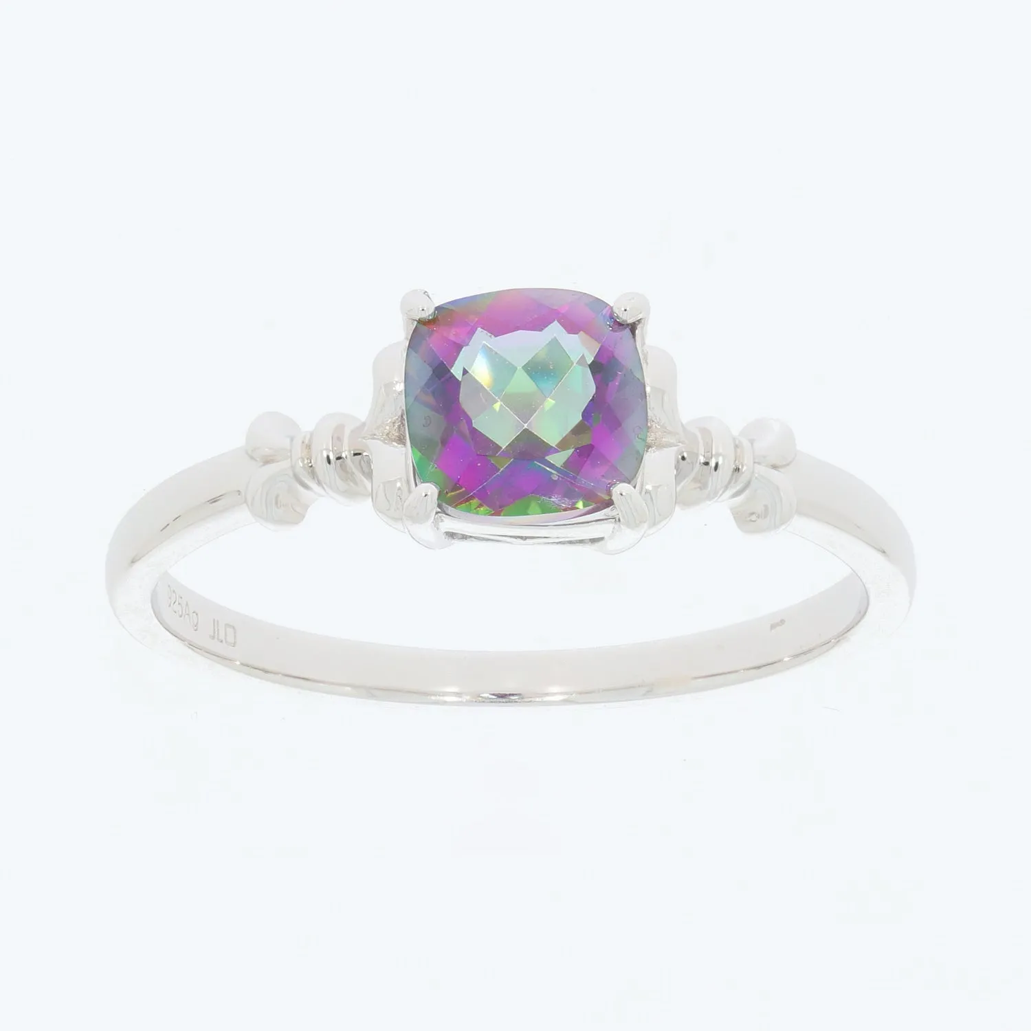 Cushion Purple Mystic Topaz Sterling Silver Ring with Accent