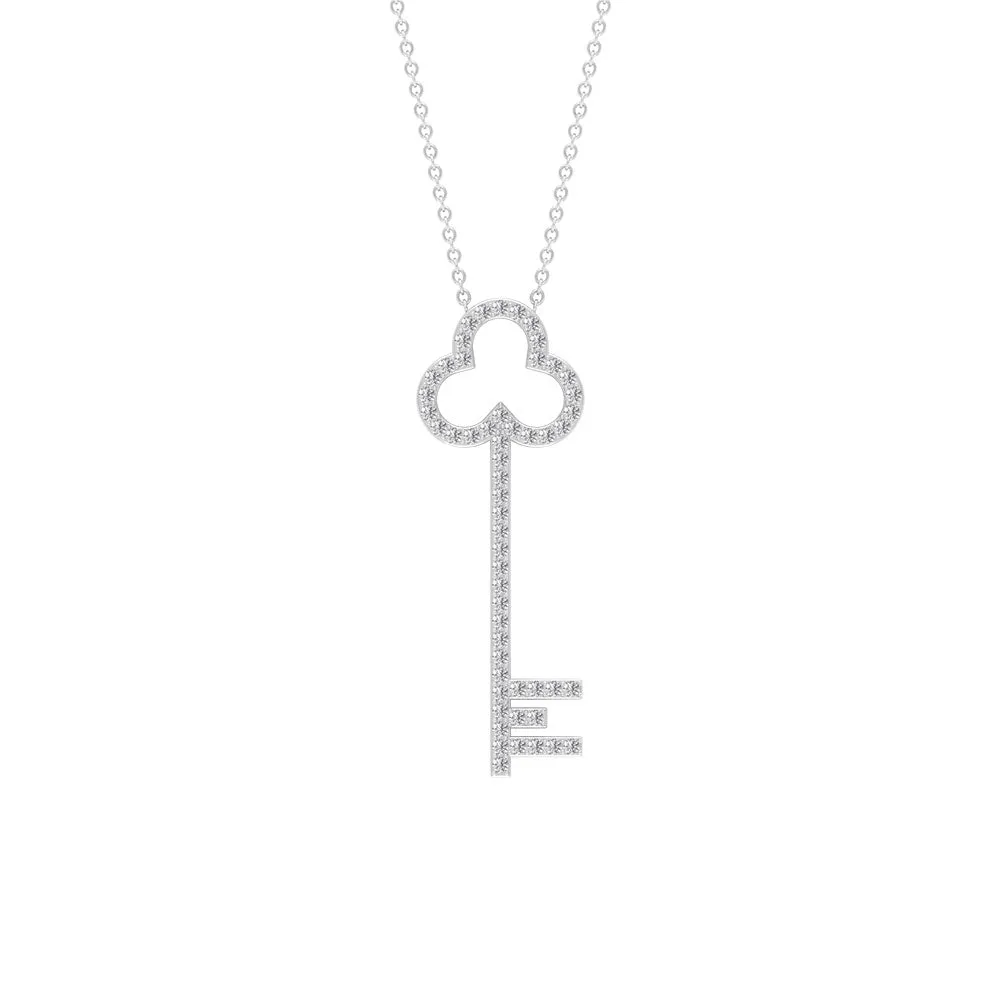 CZ Key Pendant Necklace