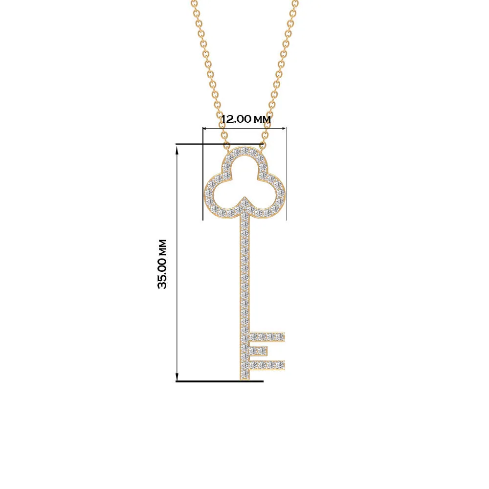 CZ Key Pendant Necklace