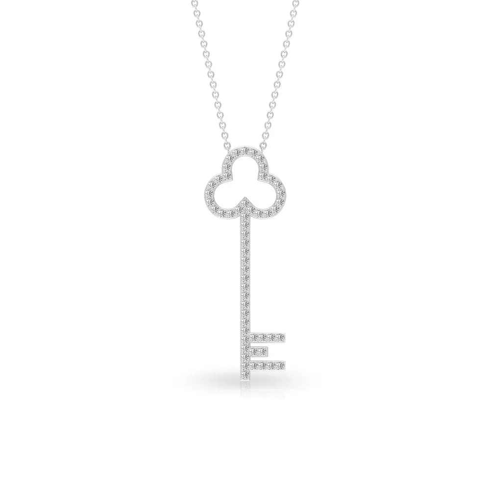 CZ Key Pendant Necklace