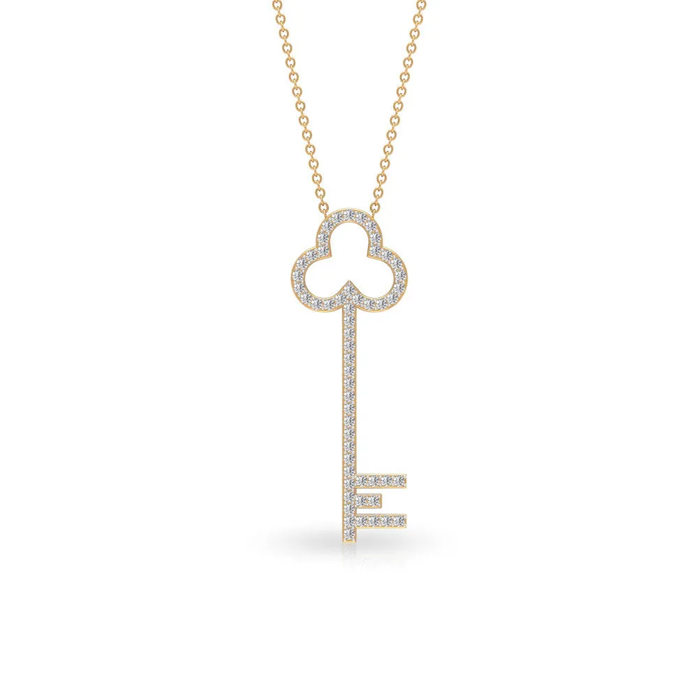 CZ Key Pendant Necklace