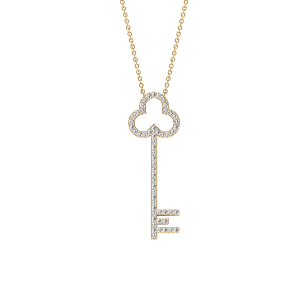 CZ Key Pendant Necklace