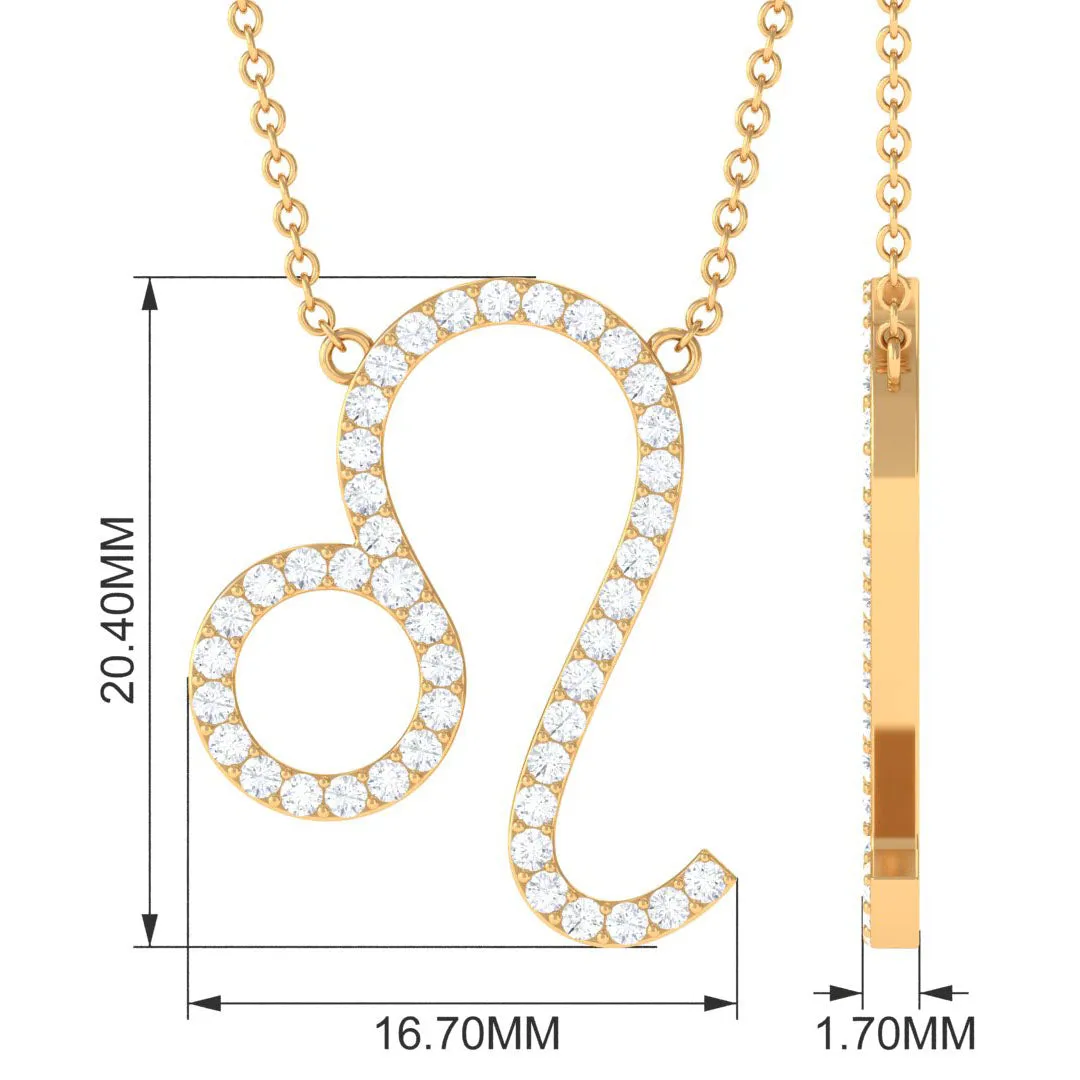Dainty Cubic Zirconia Leo Zodiac Necklace