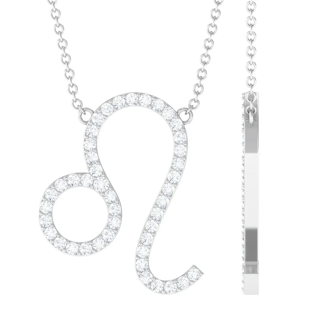 Dainty Cubic Zirconia Leo Zodiac Necklace