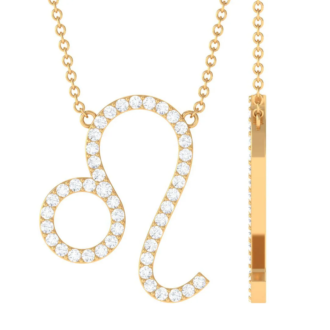 Dainty Cubic Zirconia Leo Zodiac Necklace