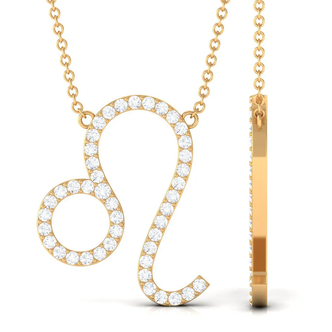 Dainty Cubic Zirconia Leo Zodiac Necklace