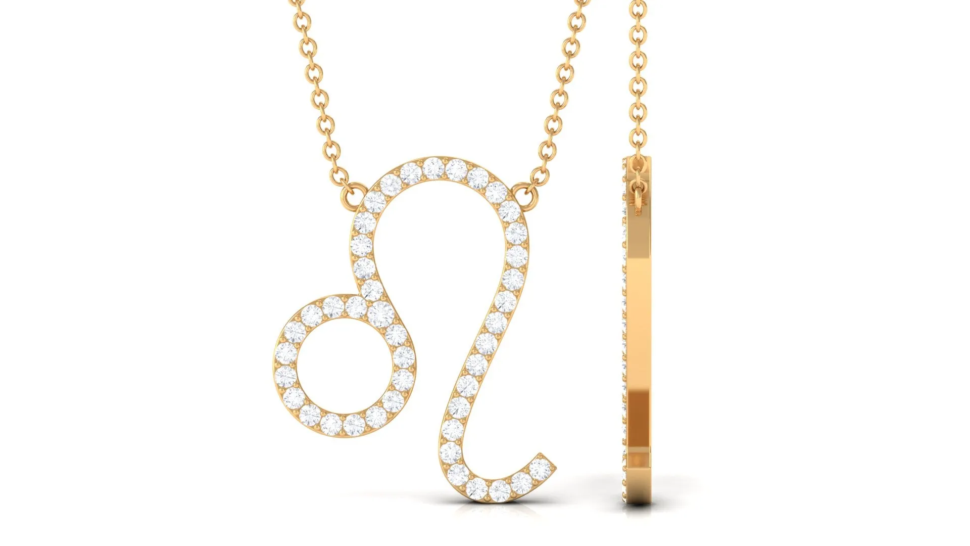 Dainty Cubic Zirconia Leo Zodiac Necklace