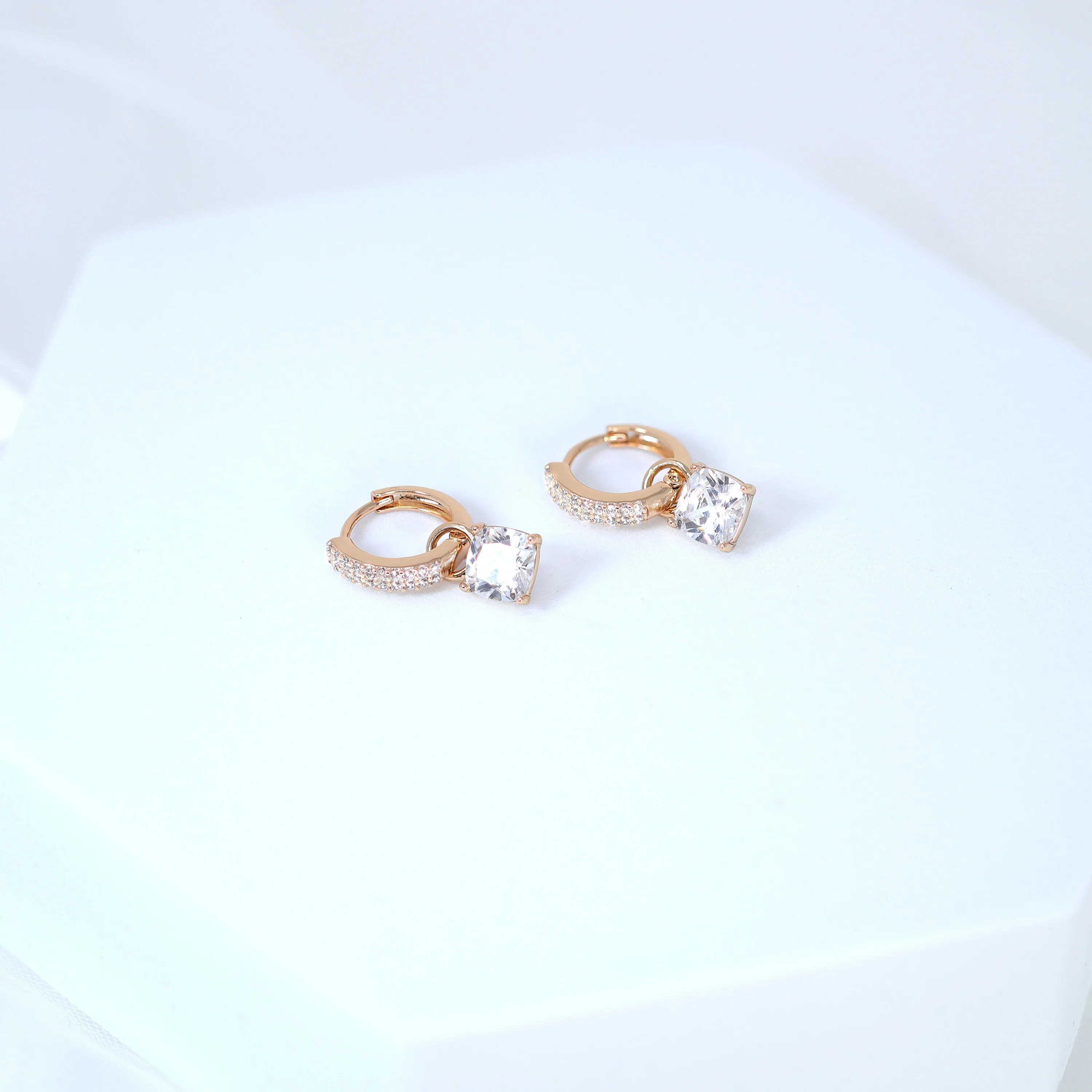 Dainty Cz Diamond Drop Hoop Earrings, Two In One Crystal Hoop Earrings, Statement Earrings, Rhinestones Hoop Earrings.