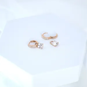 Dainty Cz Diamond Drop Hoop Earrings, Two In One Crystal Hoop Earrings, Statement Earrings, Rhinestones Hoop Earrings.