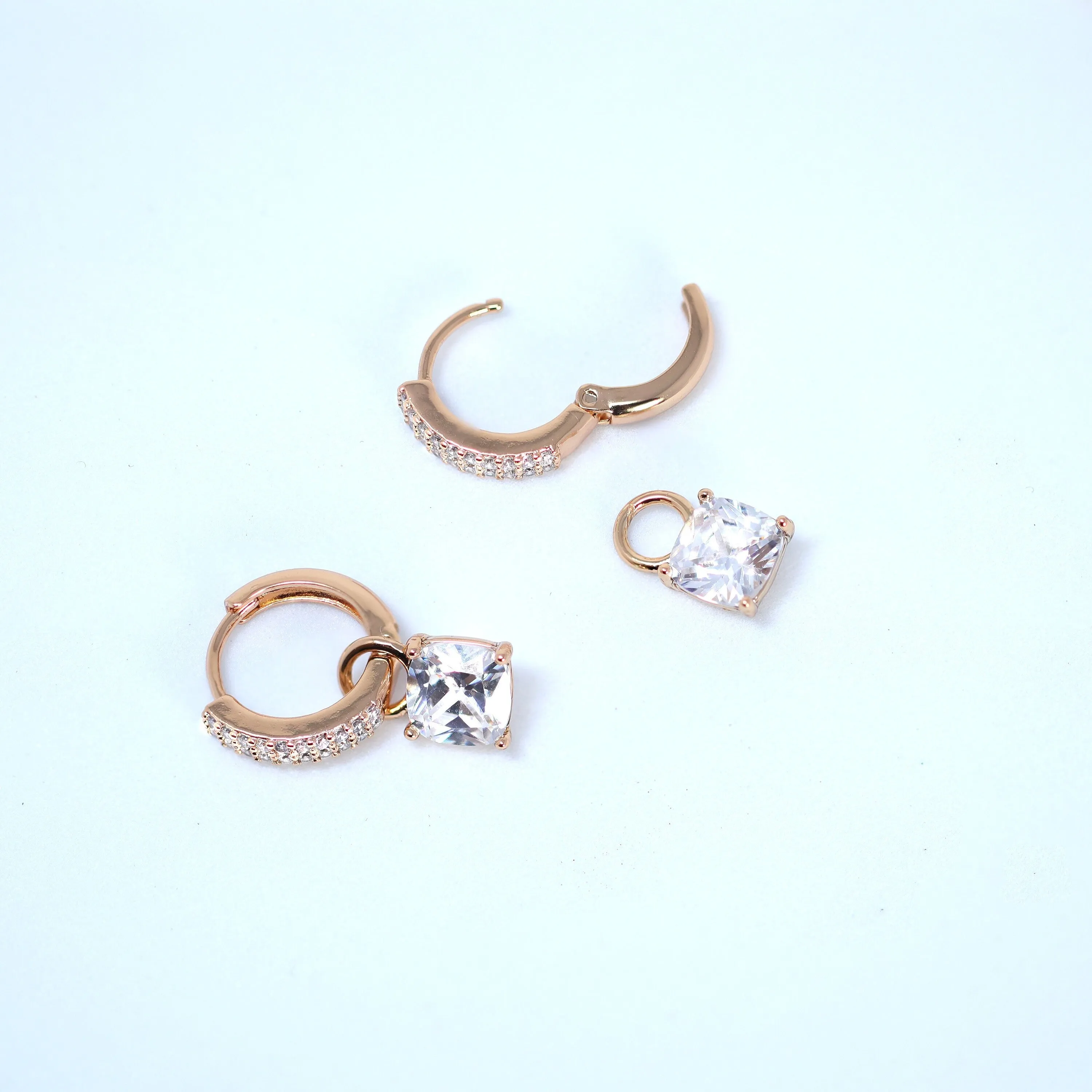Dainty Cz Diamond Drop Hoop Earrings, Two In One Crystal Hoop Earrings, Statement Earrings, Rhinestones Hoop Earrings.