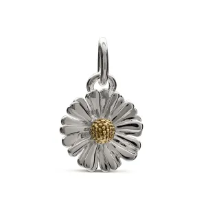 Daisy Flower Silver & Solid Gold Charm