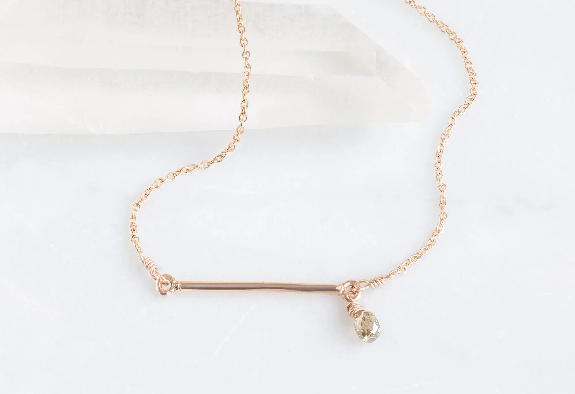 Diamond Briolette Bar Bracelet