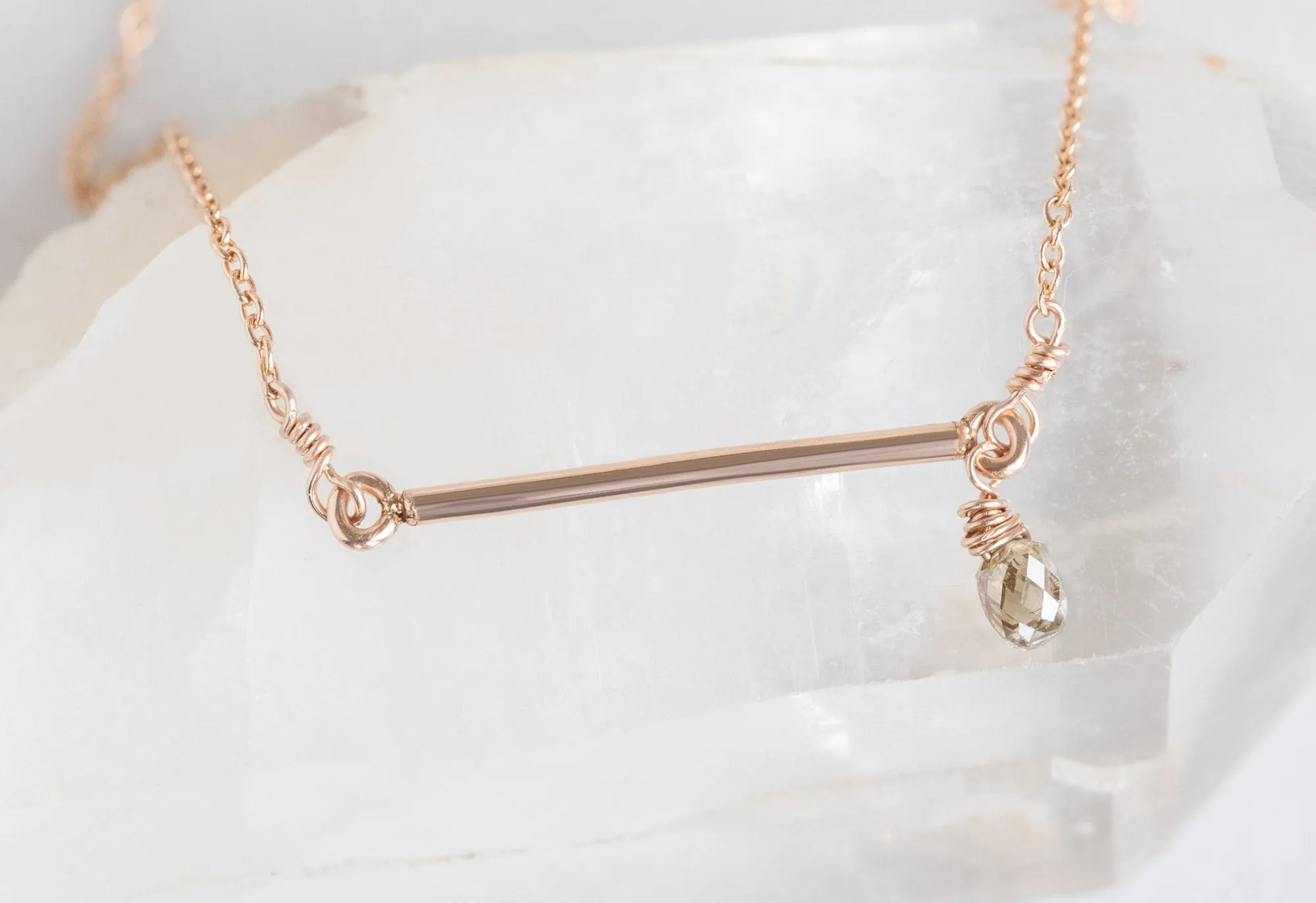 Diamond Briolette Bar Bracelet