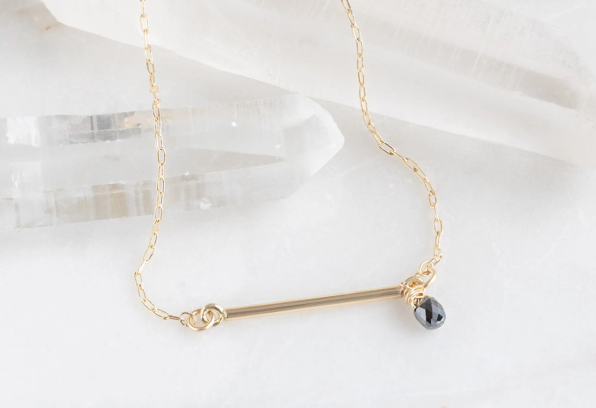 Diamond Briolette Bar Bracelet