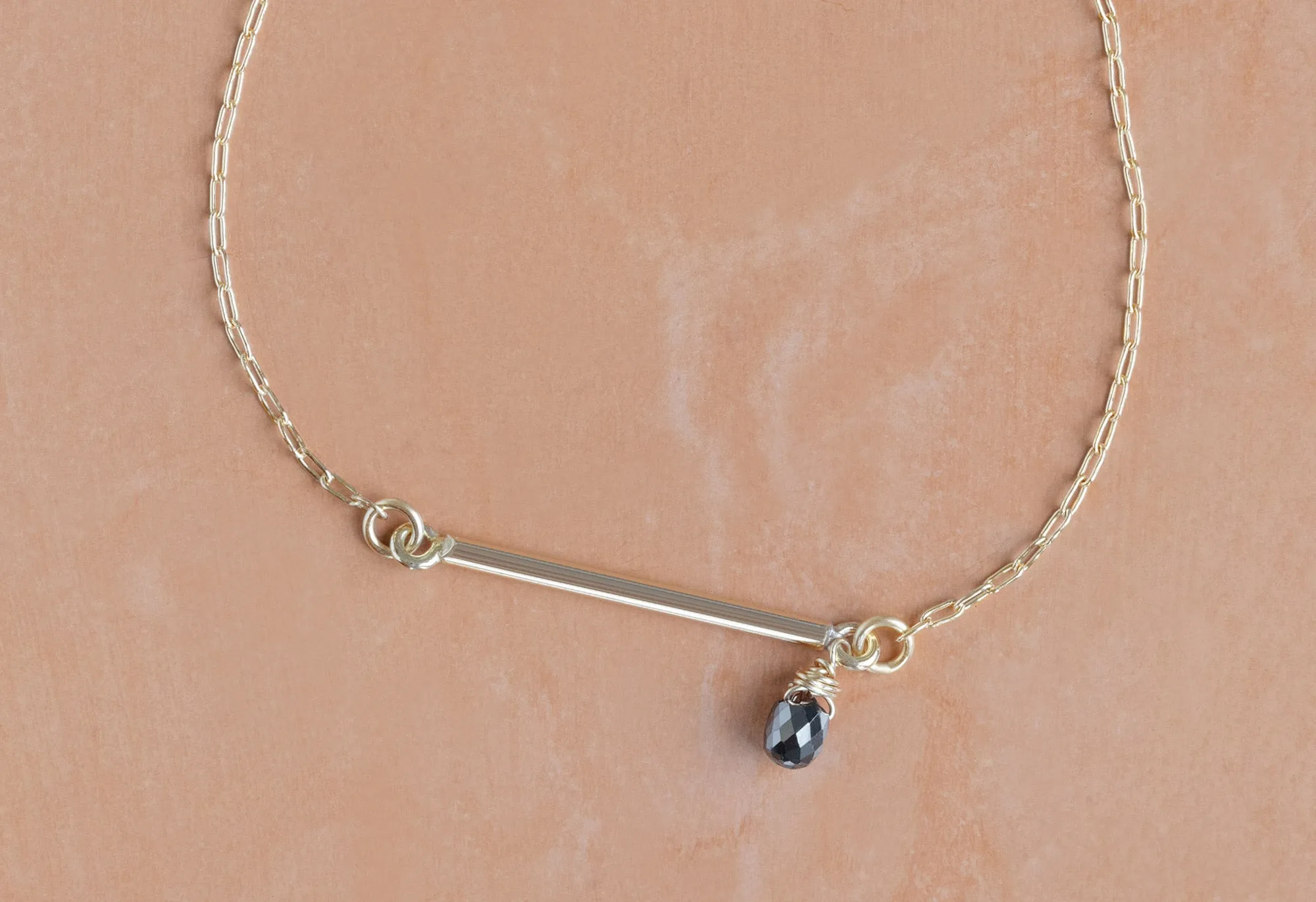 Diamond Briolette Bar Bracelet
