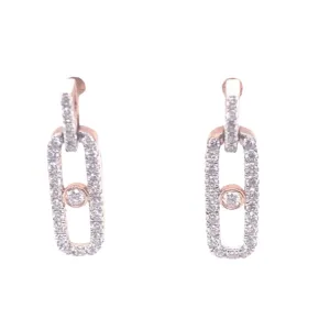 Diamond Rectangle Dangle Earrings