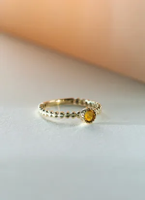 Edie citrine november birthstone ring 14k gold