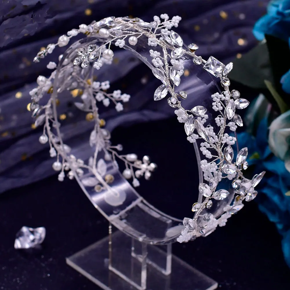 Elegant crystals pearls bridal headpiece