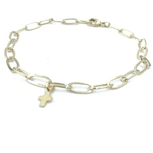 Essential Paperclip links bracelet with luxe cross