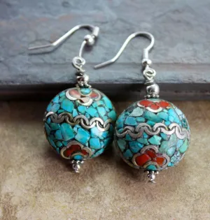 Exquisite Tibetan Beaded Earrings