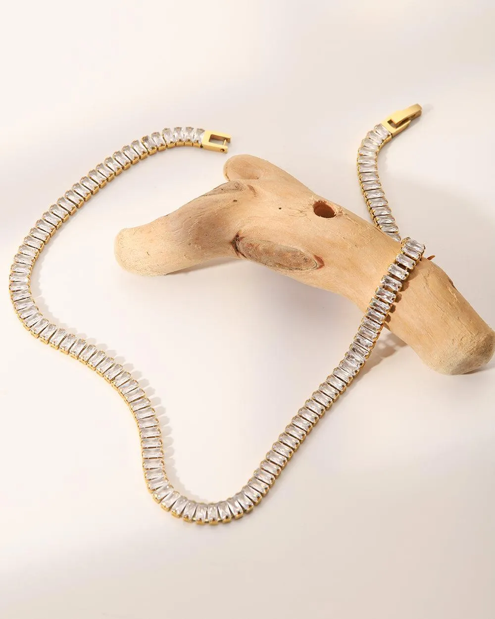 Full Zircon Tennis Chain Choker Necklace