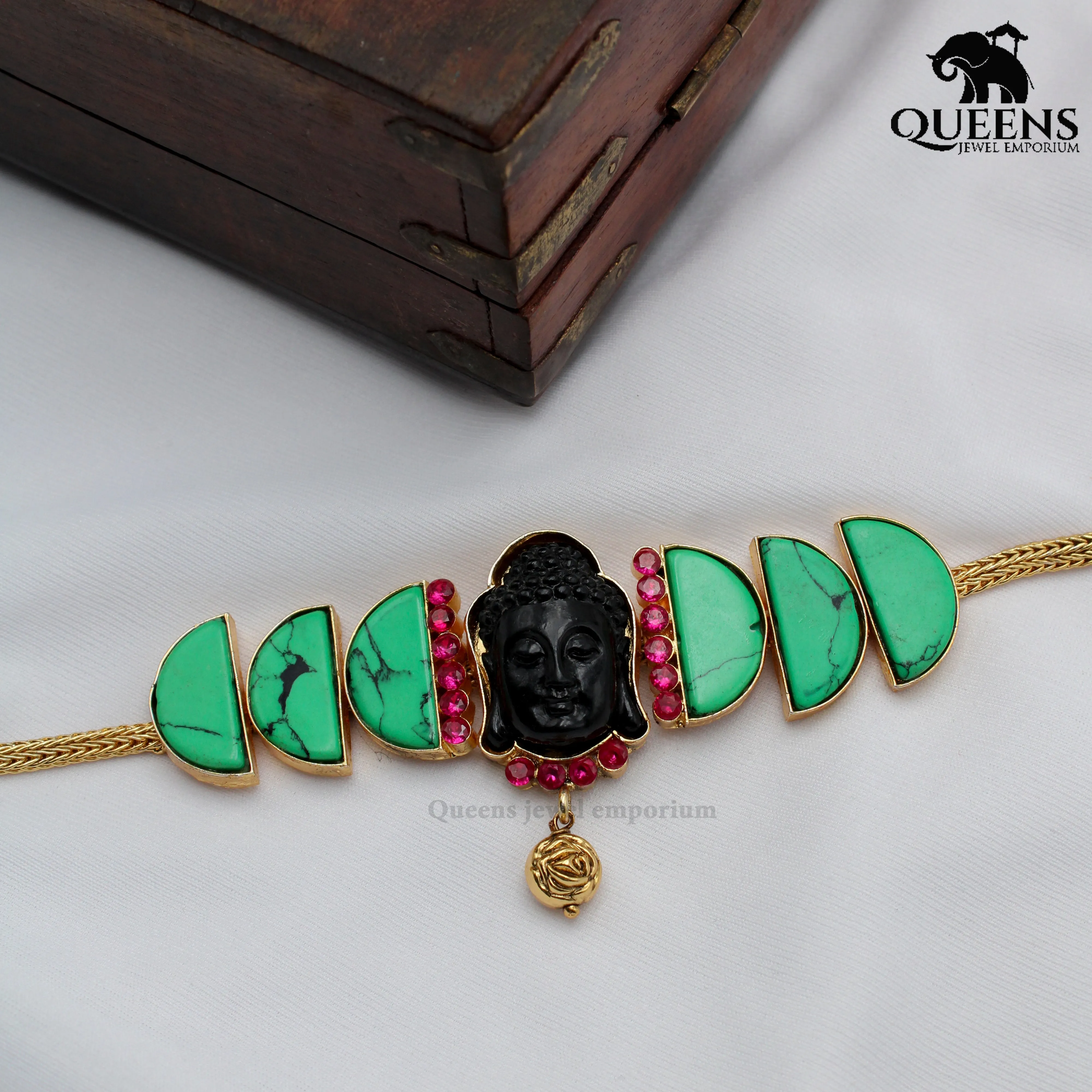 GAUTHAMI CHOKER NECKLACE GREEN