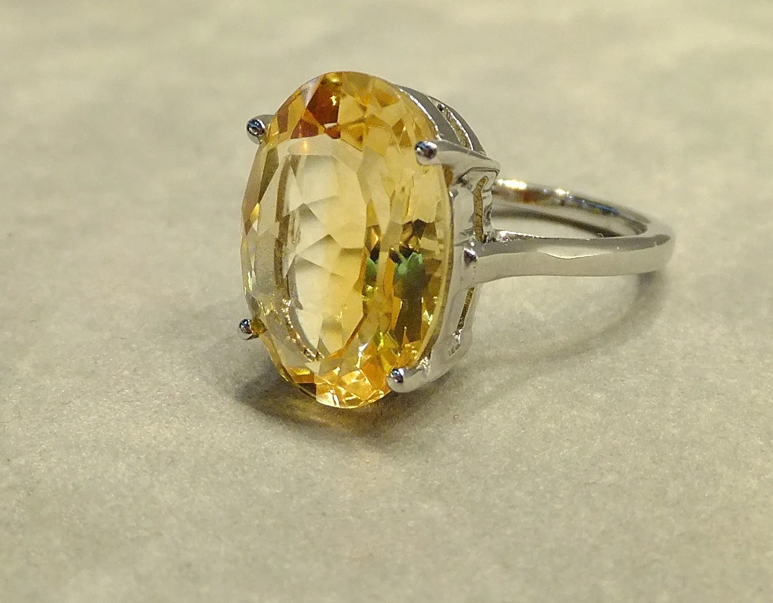 Genuine Citrine Gemstone Ring