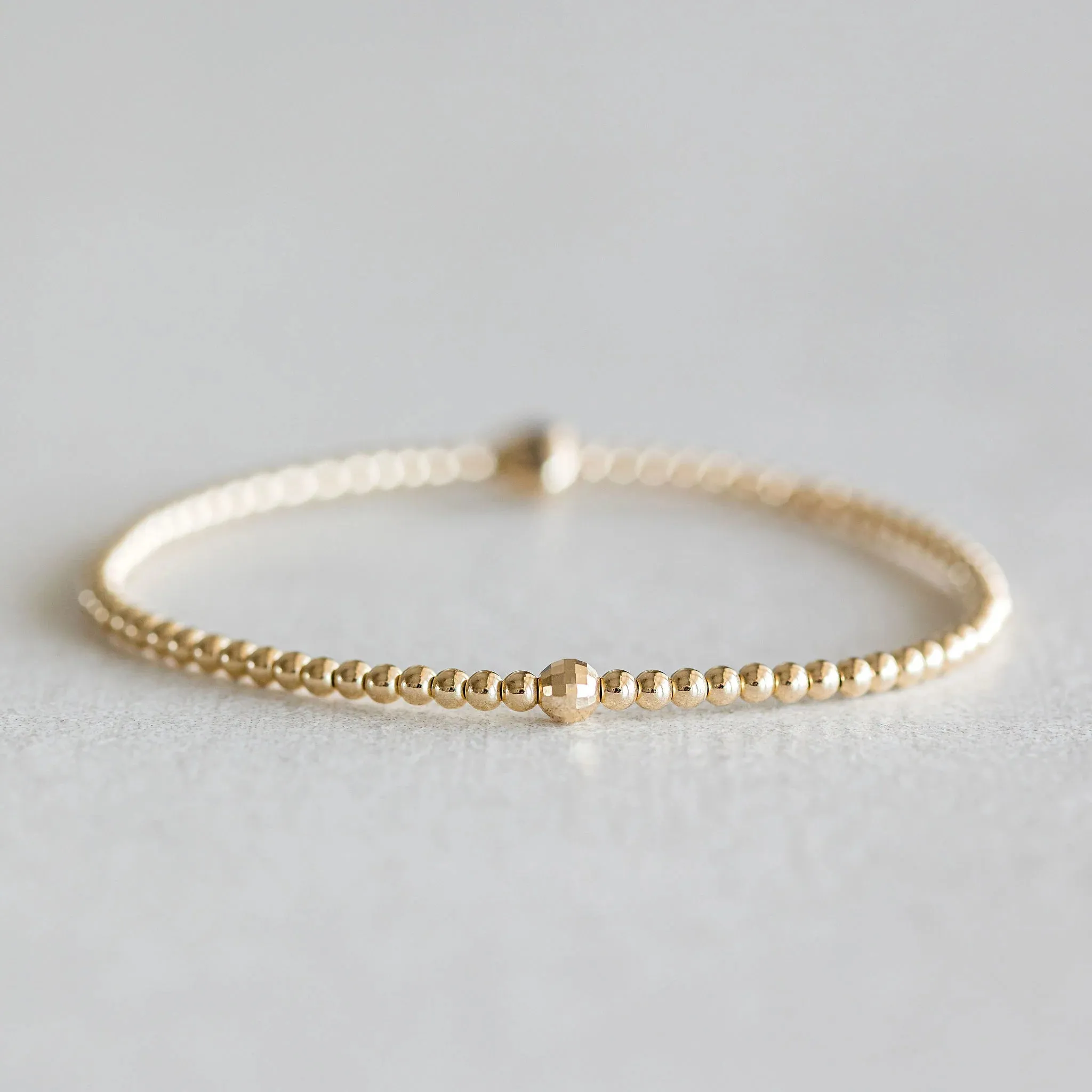 Gold Dainty Mirror Ball Bracelet