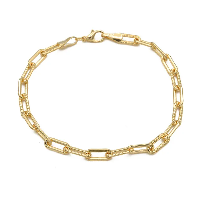 Gold Filled Paper Clip Chain Bracelet