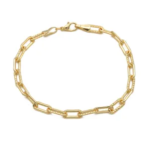 Gold Filled Paper Clip Chain Bracelet